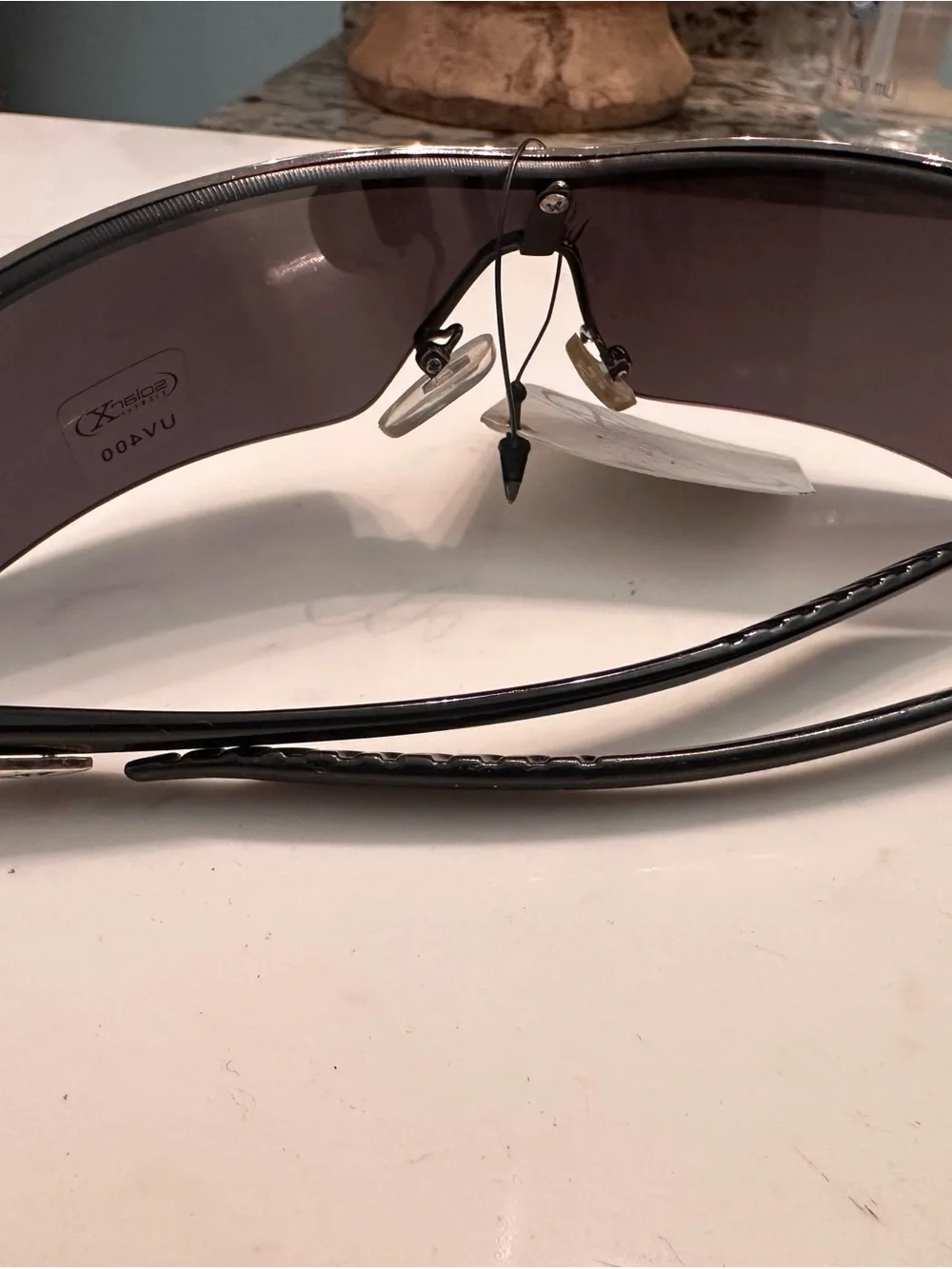 Polarized Shield Sunglasses in Smoke Blue